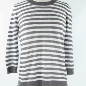 Theory Grey Striped sweater